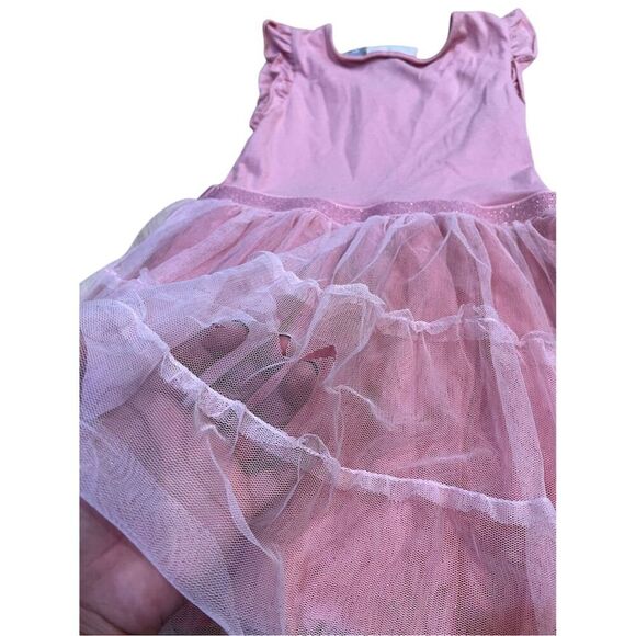 George 3T Girls Pink Tulle Party Dress with Glitter Accents Size 3T - Picture 2 of 6